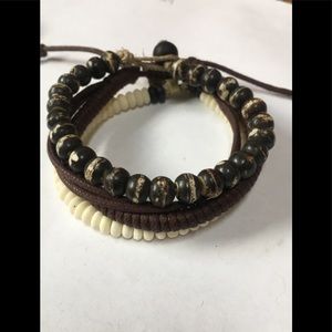 Recycled Jute &Leather Cord w/Aluminum Closure